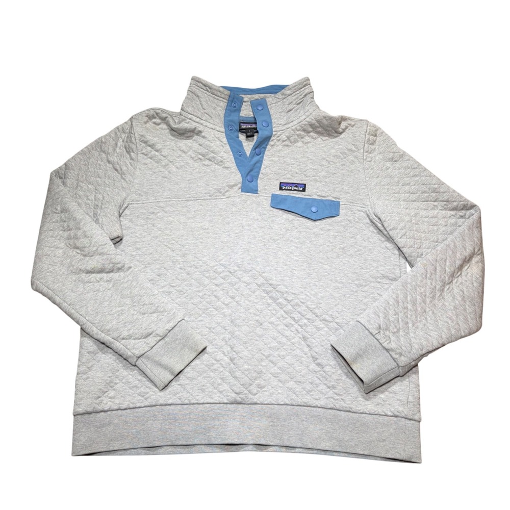Patagonia Mens Cotton Quilt Snap-T Pullover Grey Blue 25371 Large